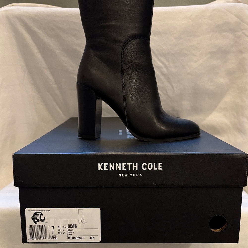 Kenneth Cole New York Black Heeled Boots - Picture 6 of 6